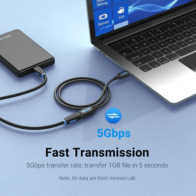 Câble Extension USB 3.0 Vention Mâle/Femelle - Haute Vitesse