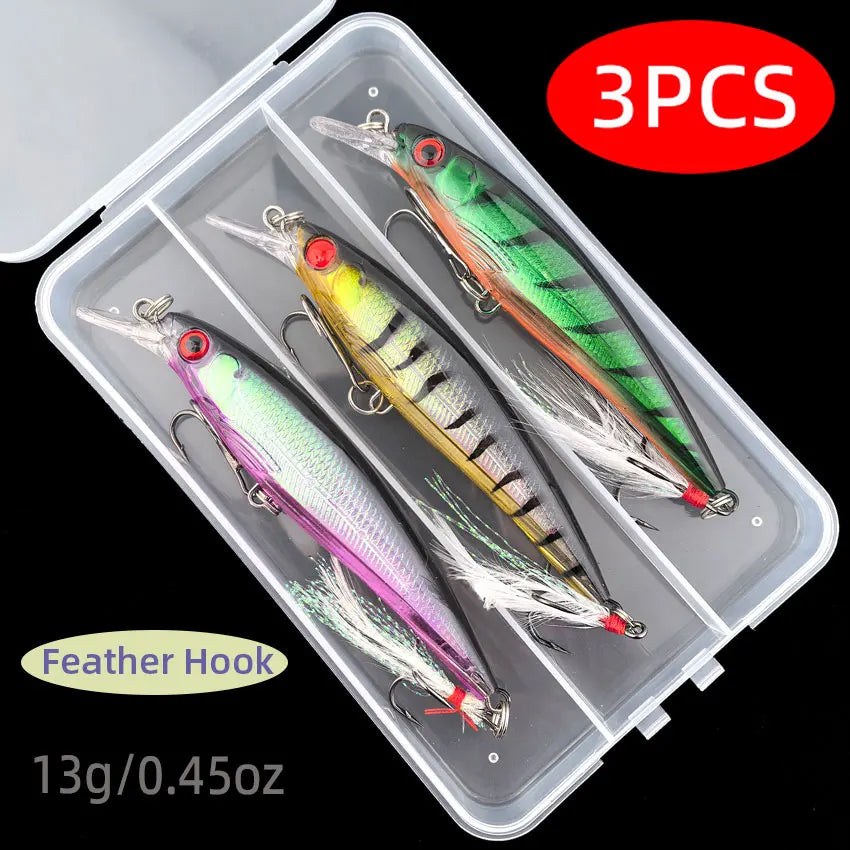 Leurre de Pêche Minnow Laser 11 cm 13 g - Crankbait avec Hameçons