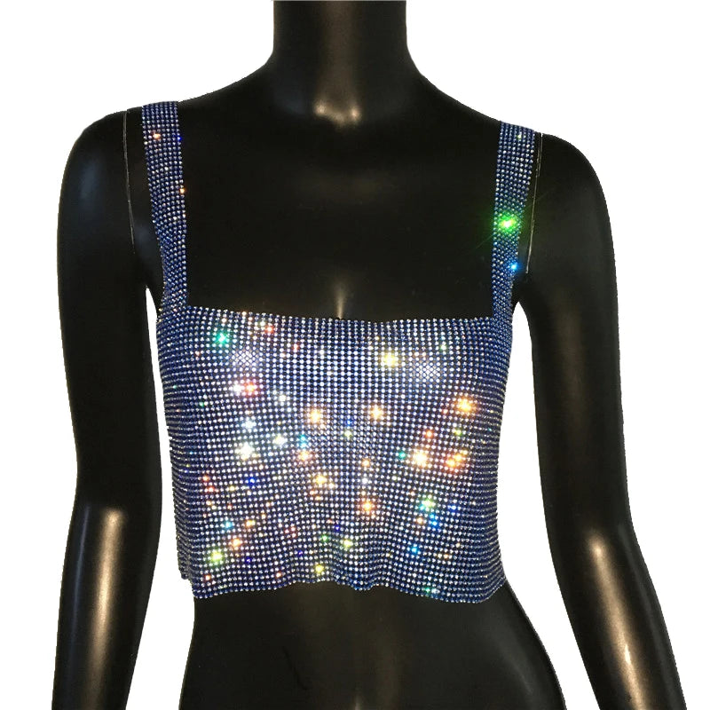 Top Femme Pailleté Dos Nu Strass