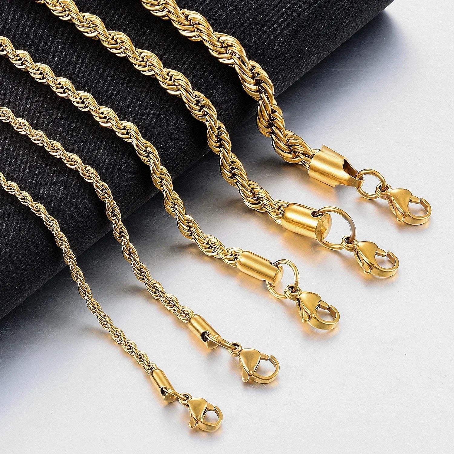 Chaîne Torsadée Acier Inoxydable 2-5 mm - Collier Homme/Femme sans Ternir
