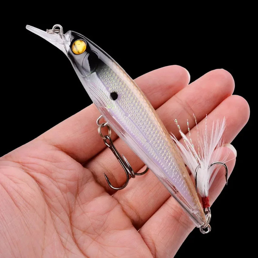 Leurre de Pêche Minnow Laser 11 cm 13 g - Crankbait avec Hameçons