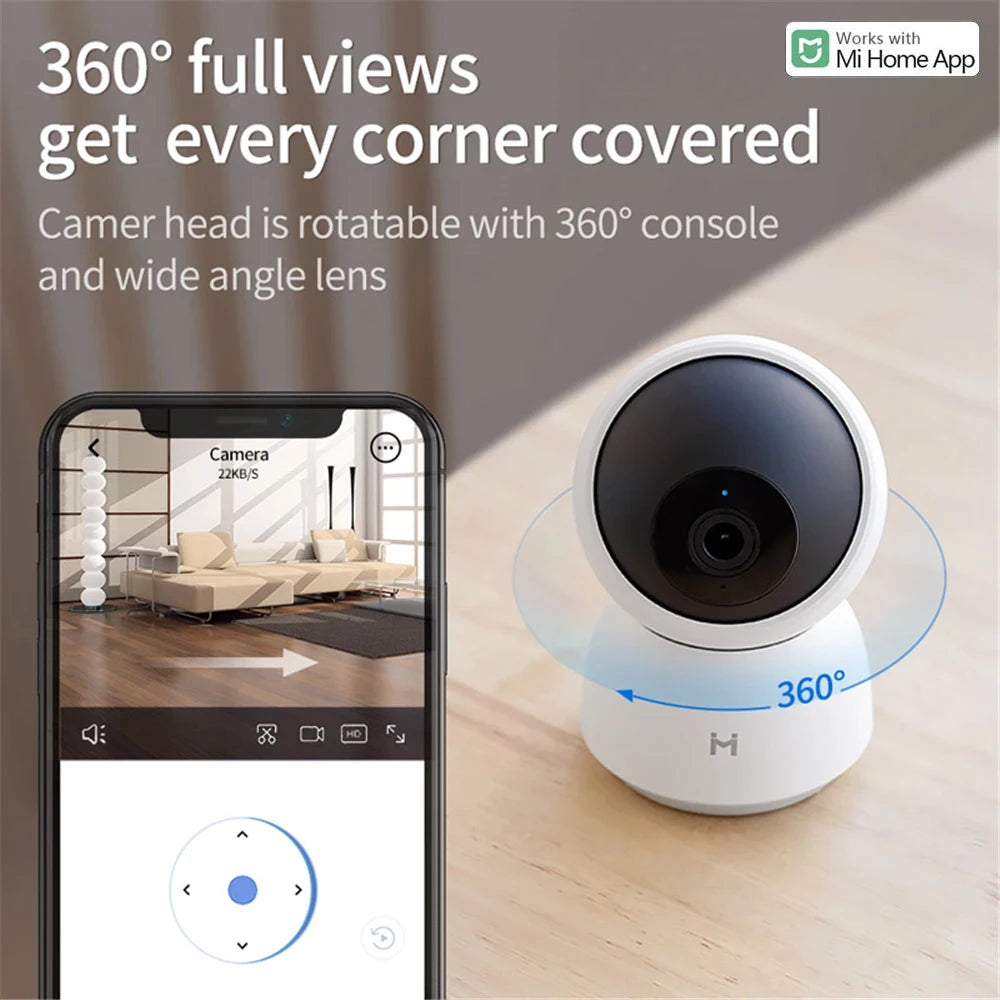 Caméra IP WiFi 2K 1296p HD 360° - Vision Nocturne et Détection Mouvement