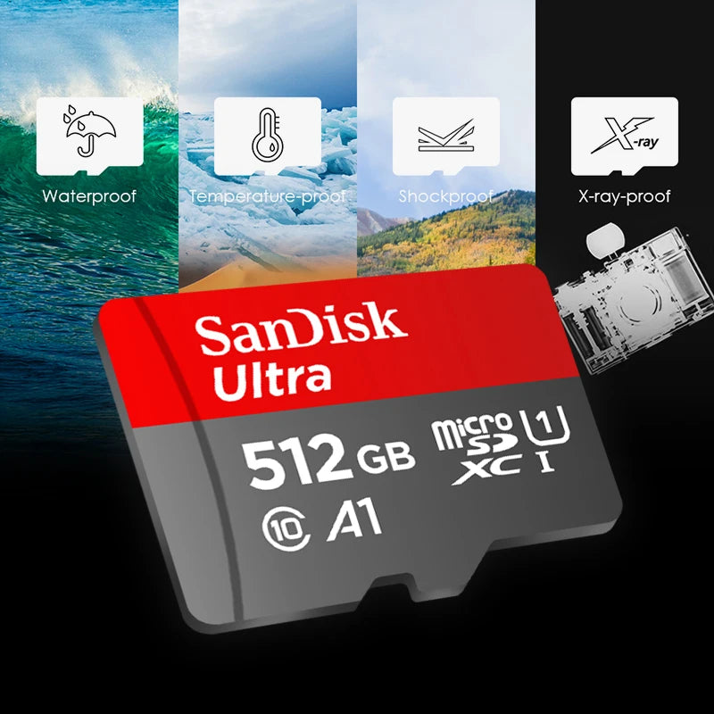 Carte MicroSD SanDisk Originale 32 Go à 1 To - Jusqu'à 150 Mo/s A1 C10
