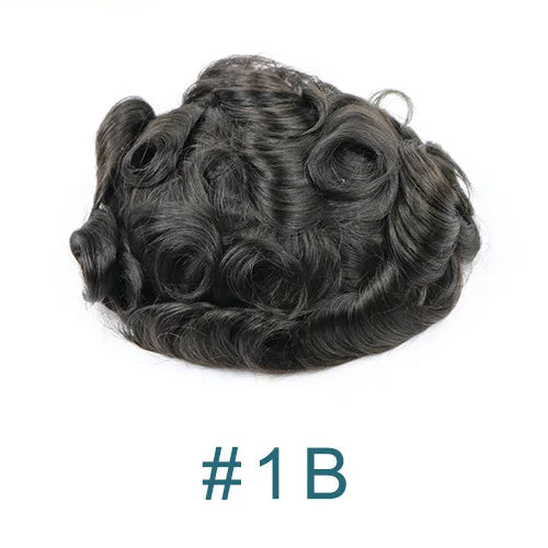 Prothèse Capillaire Homme Toupet Cheveux Humains - Base PU Peau 0.1mm