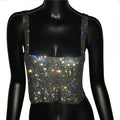 Top Femme Pailleté Dos Nu Strass
