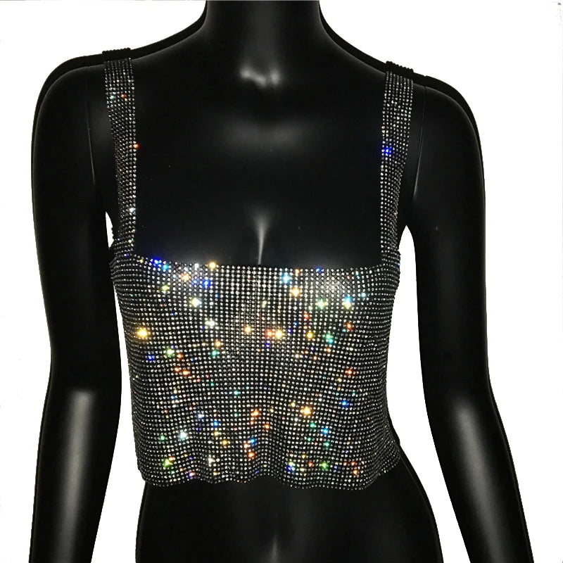 Top Femme Pailleté Dos Nu Strass