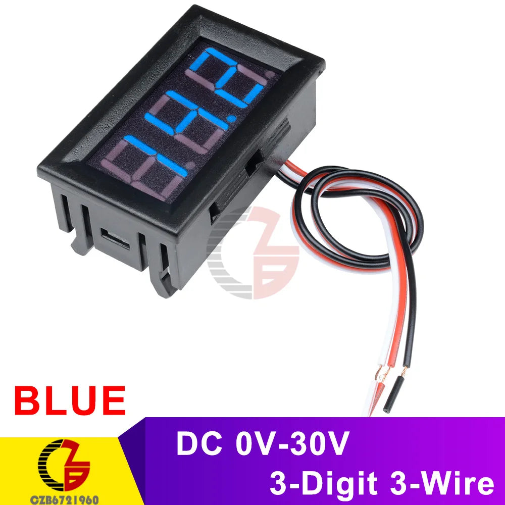 Voltmètre Digital LED DC 4-30V - Pour Voiture, Moto, Bateau