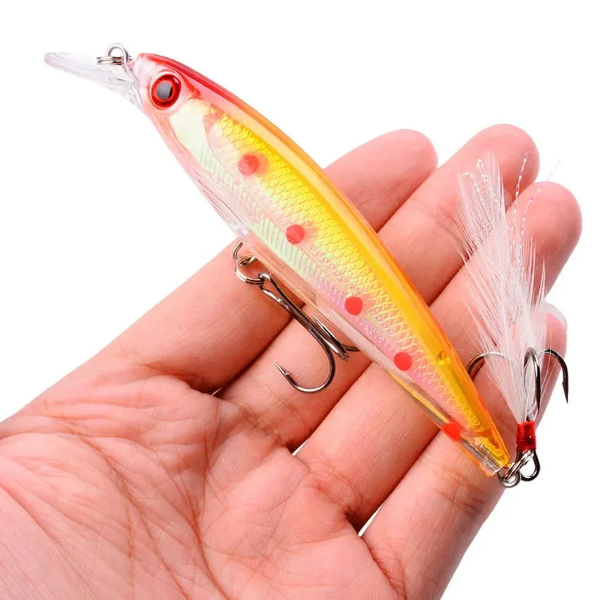 Leurre de Pêche Minnow Laser 11 cm 13 g - Crankbait avec Hameçons