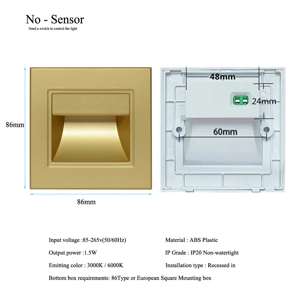 Spot LED Encastrable Escalier 85-265V - Éclairage Marches et Couloirs