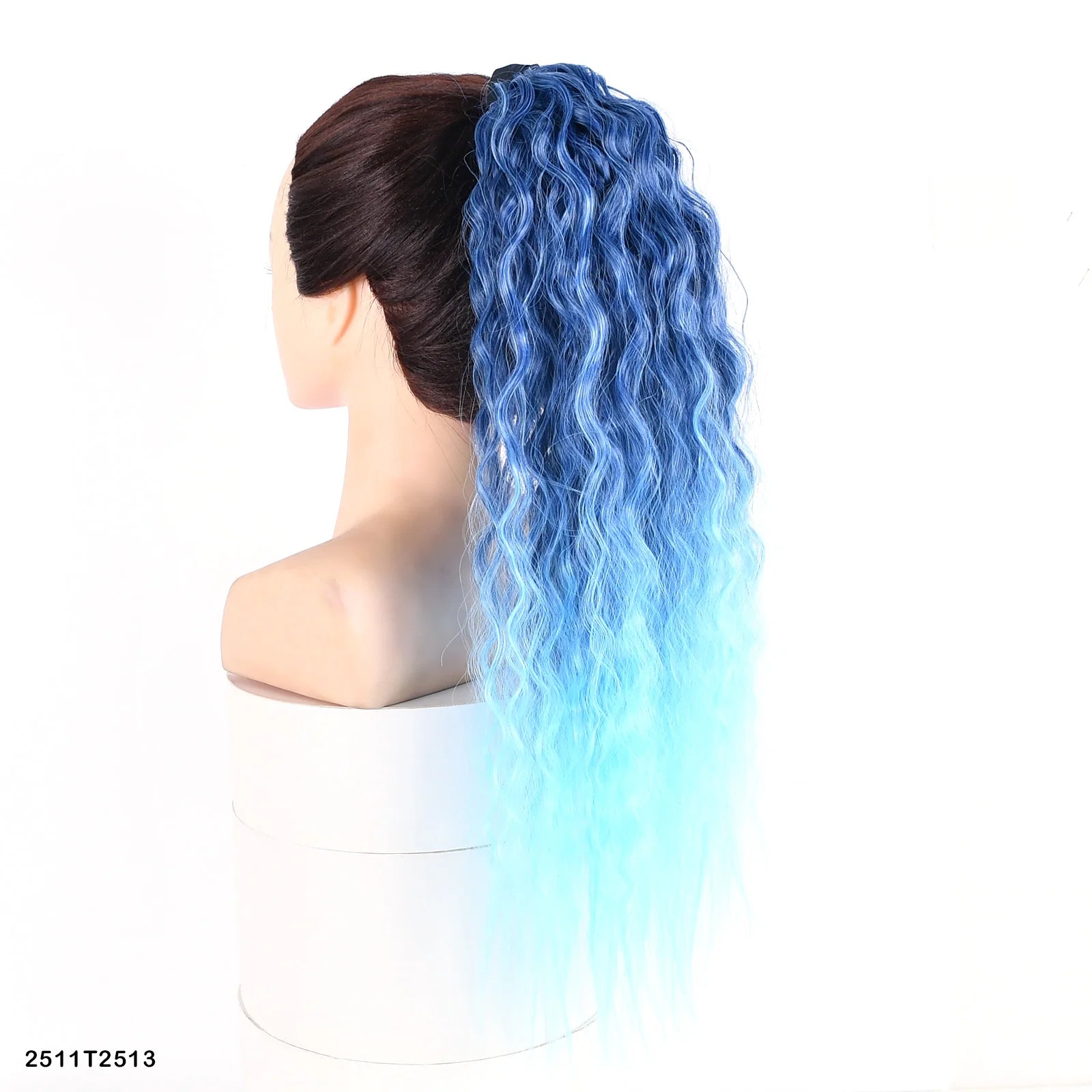 Queue de Cheval Synthétique Longue Kinky Curly - Extension Arc-en-Ciel Ombré