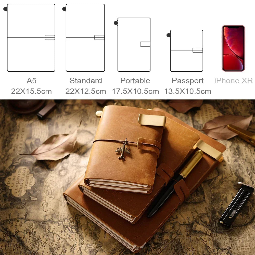 Carnet en Cuir Véritable Fait Main Vintage - Journal Intime ou Agenda