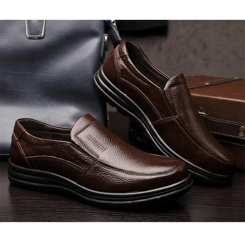 Chaussures Homme Cuir Véritable Brogues Plates - Casual et Confortables