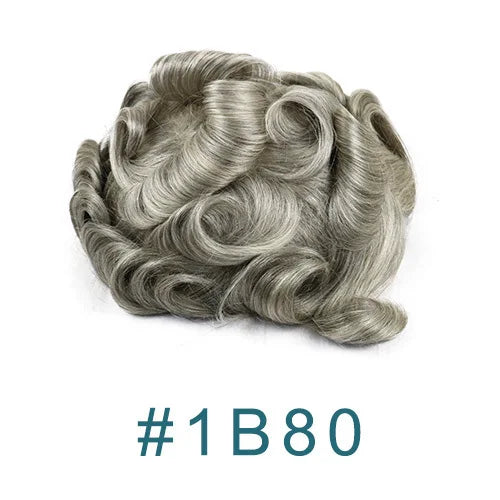 Prothèse Capillaire Homme Toupet Cheveux Humains - Base PU Peau 0.1mm