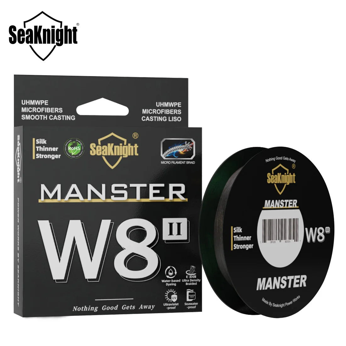 Fil de Pêche Tressé SeaKnight W8 II 8 Brins 300m/500m - Anti-UV et Eau Salée