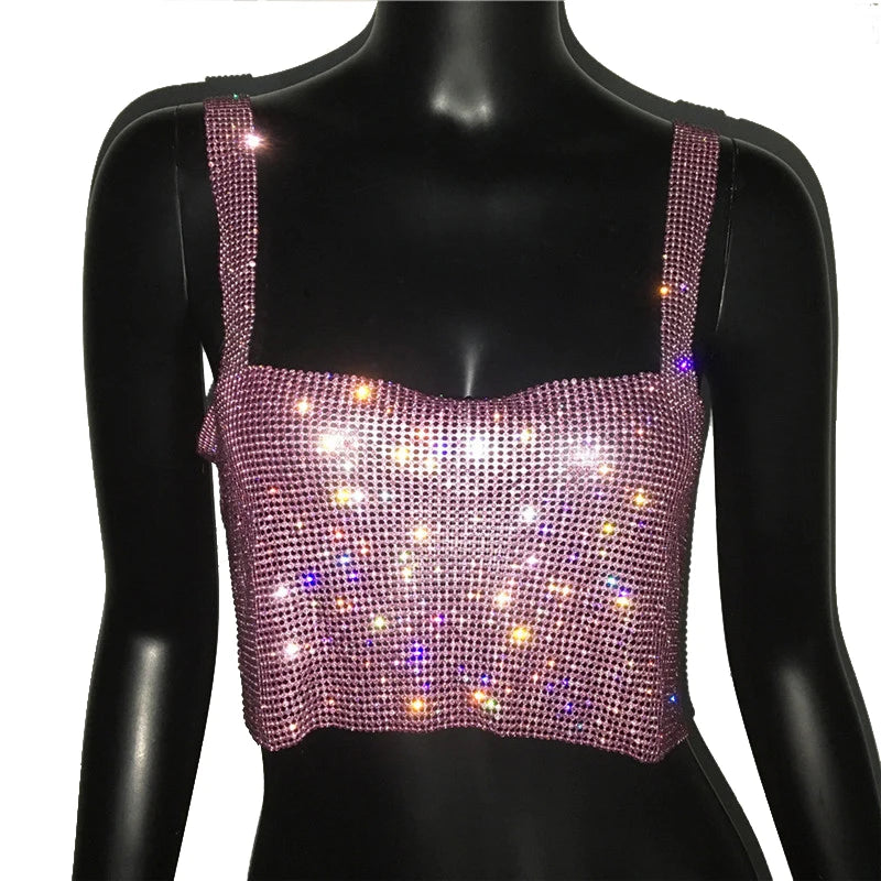 Top Femme Pailleté Dos Nu Strass