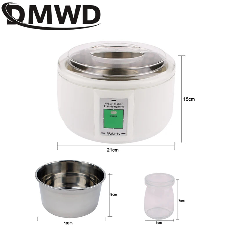 Mini Yaourtière Automatique avec 7 Pots Individuels – 1.5L, 15W