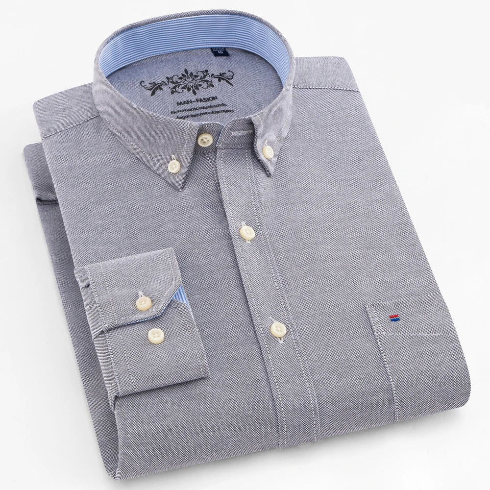 Chemise Homme Manches Longues Oxford Carreaux - Casual Travail Printemps/Automne