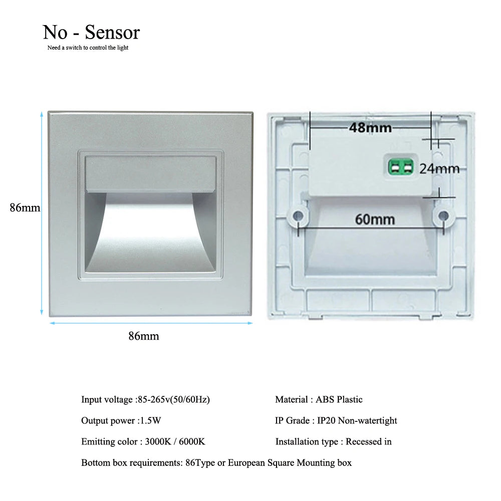 Spot LED Encastrable Escalier 85-265V - Éclairage Marches et Couloirs