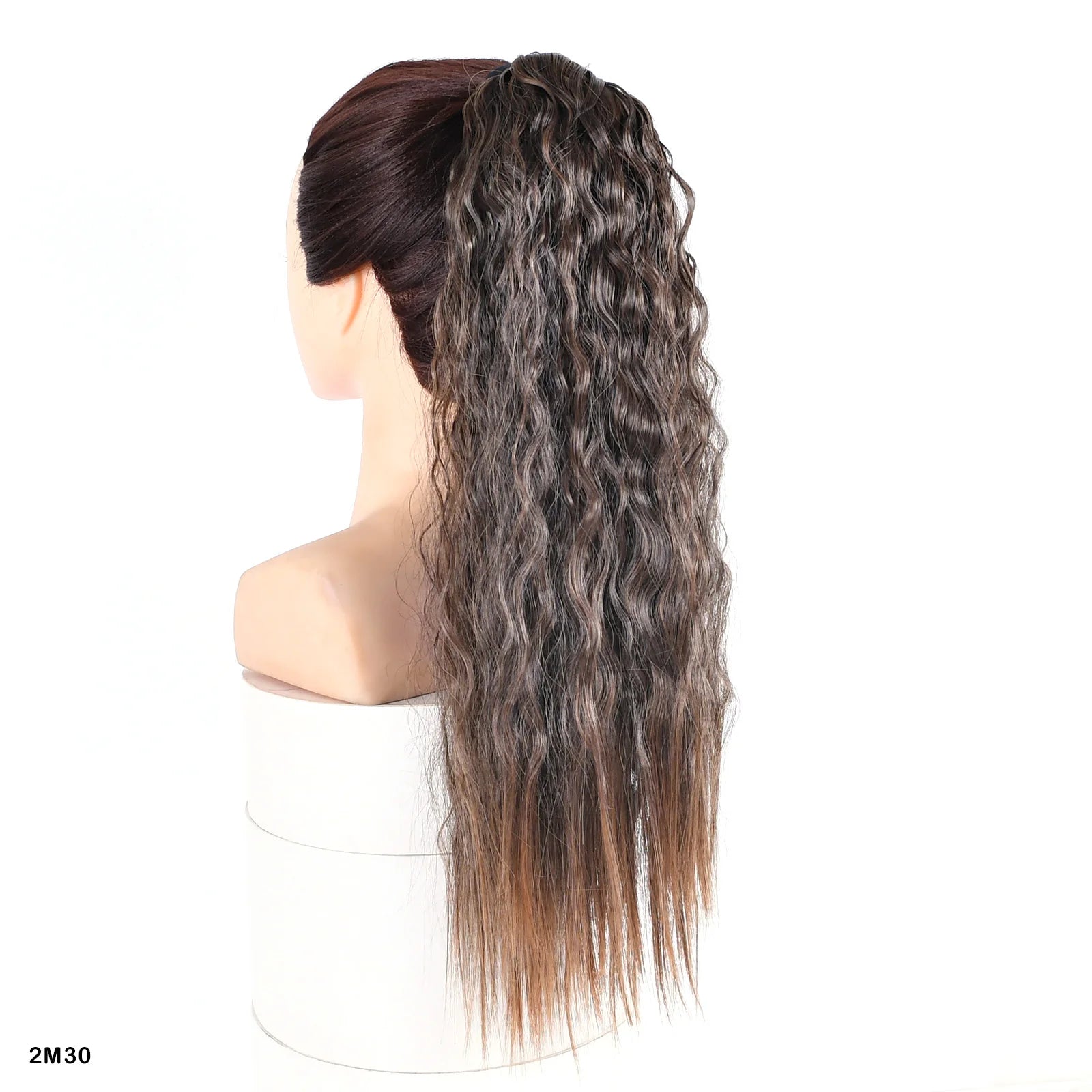 Queue de Cheval Synthétique Longue Kinky Curly - Extension Arc-en-Ciel Ombré