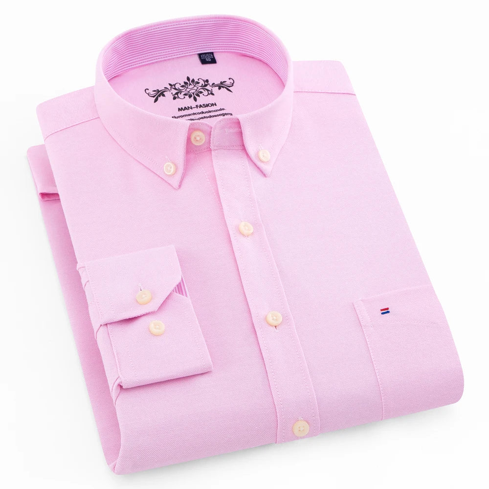 Chemise Homme Manches Longues Oxford Carreaux - Casual Travail Printemps/Automne