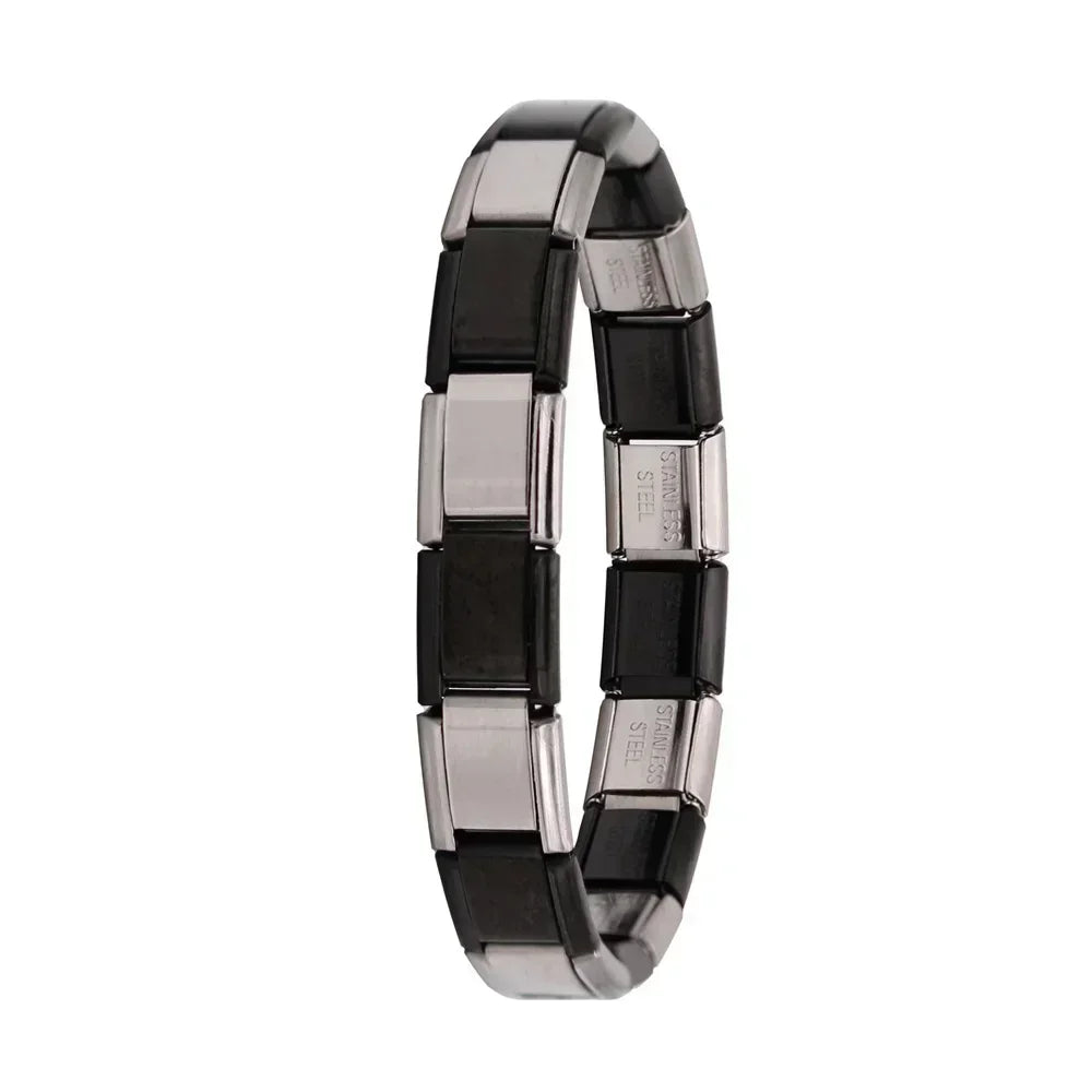 Bracelet Élastique Charms Acier Inoxydable 9 mm pour Femme - Style Italien