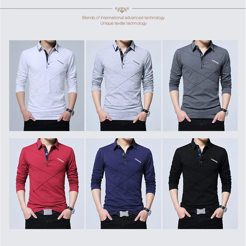 T-Shirt Homme Manches Longues Rayé Designer - Slim Fit Col V