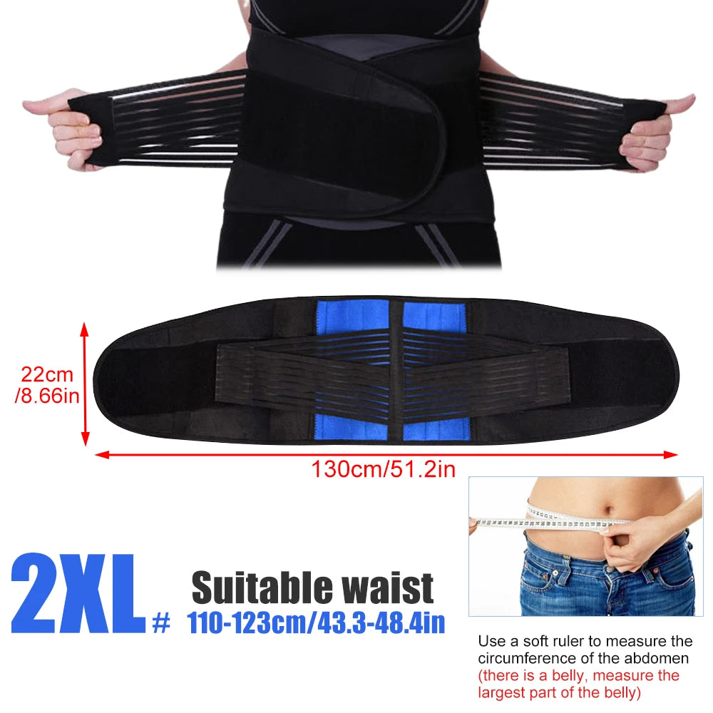 Ceinture Lombaire Néoprène Ajustable Double Sangle - Soulagement Douleur Dos
