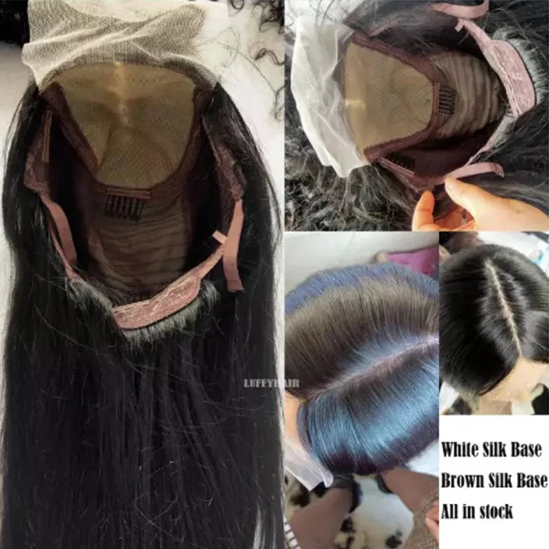 Perruque Cheveux Humains Longue Droite 26" - 180 Densité avec Baby Hair