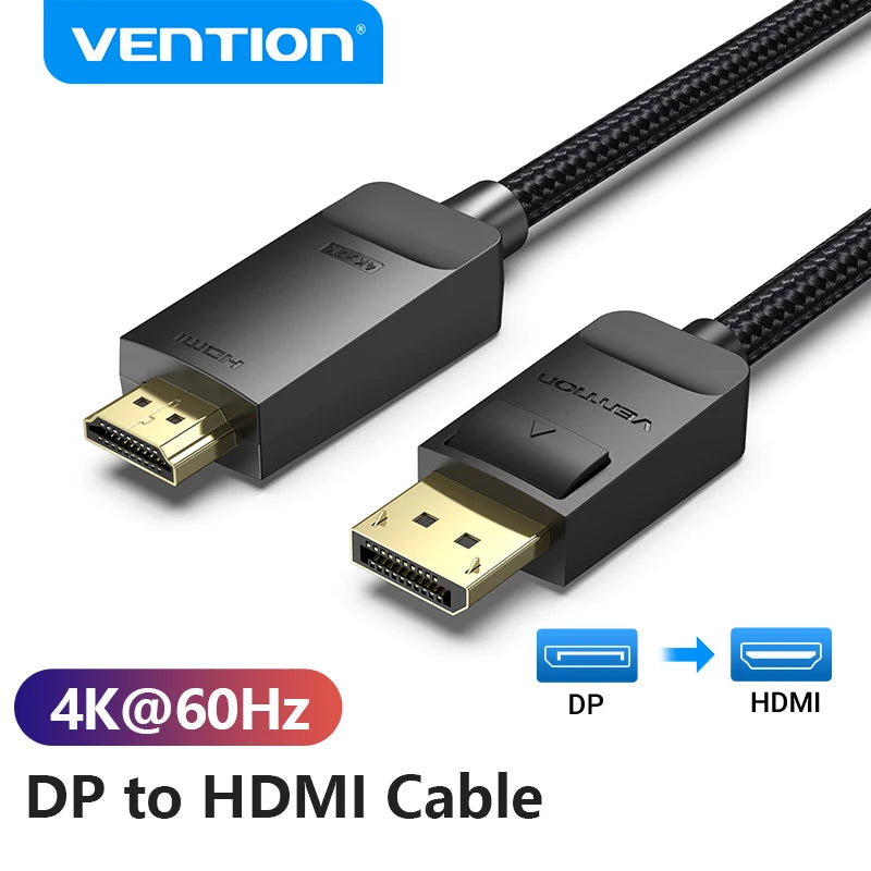 Câble DisplayPort vers HDMI Vention 4K 60Hz - Pour PC, Laptop, Moniteur