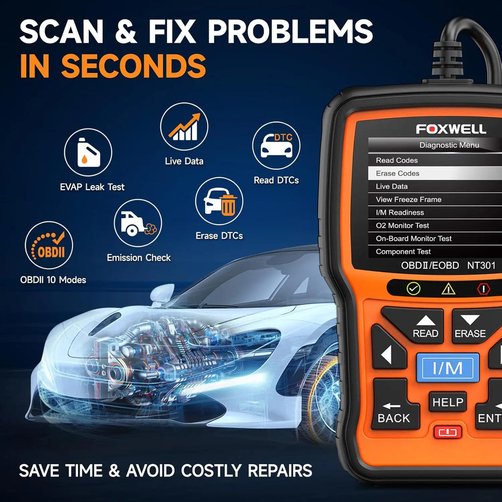 Valise Diagnostic OBD2 Foxwell NT301 - Lecteur Code Moteur Professionnel