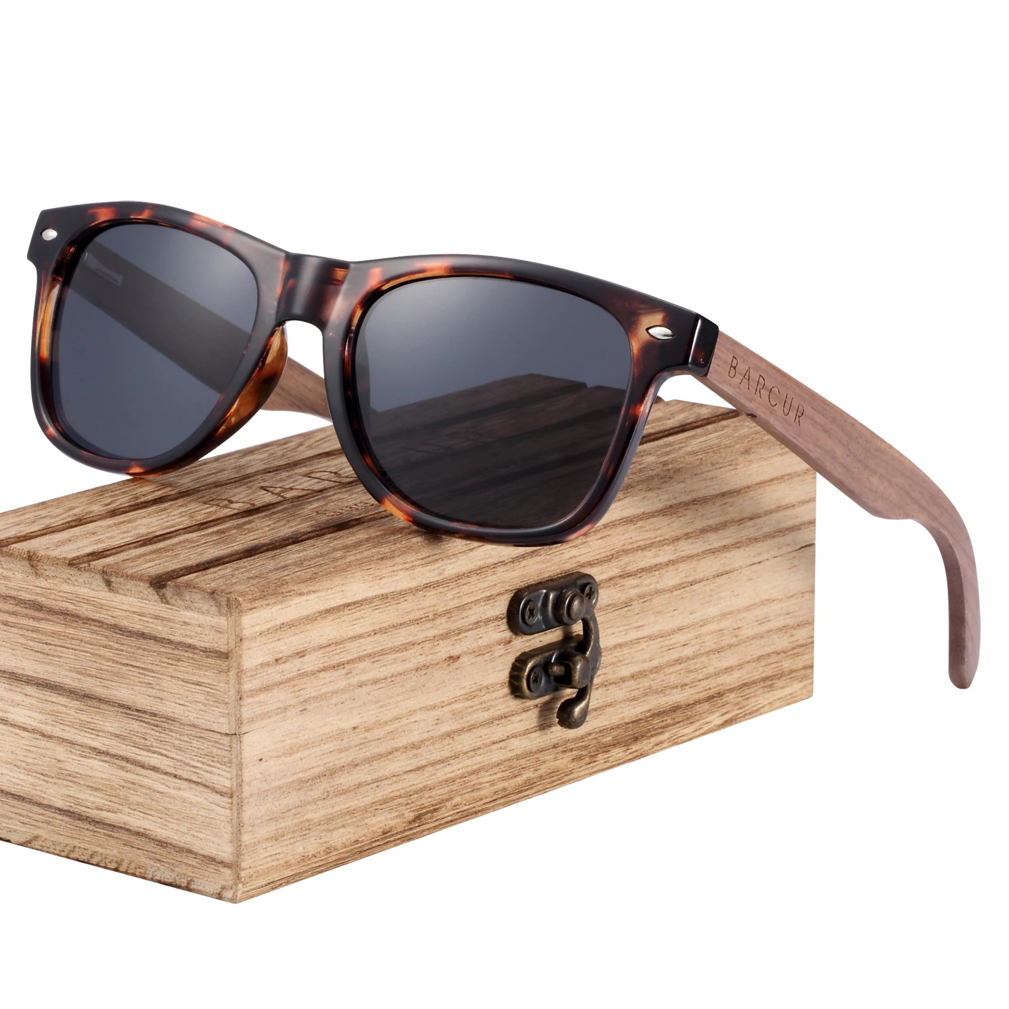 Lunettes de Soleil Bois Noyer Barcur - Polarisées Homme UV400