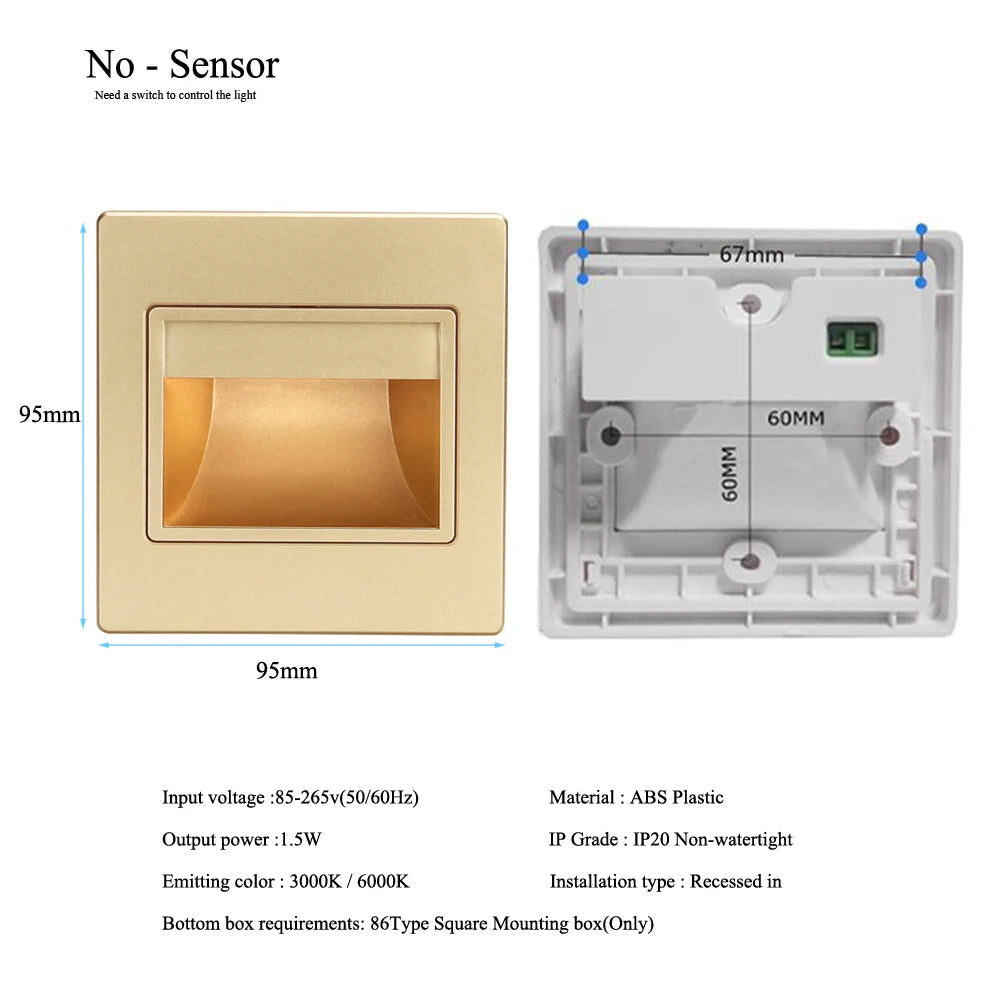 Spot LED Encastrable Escalier 85-265V - Éclairage Marches et Couloirs