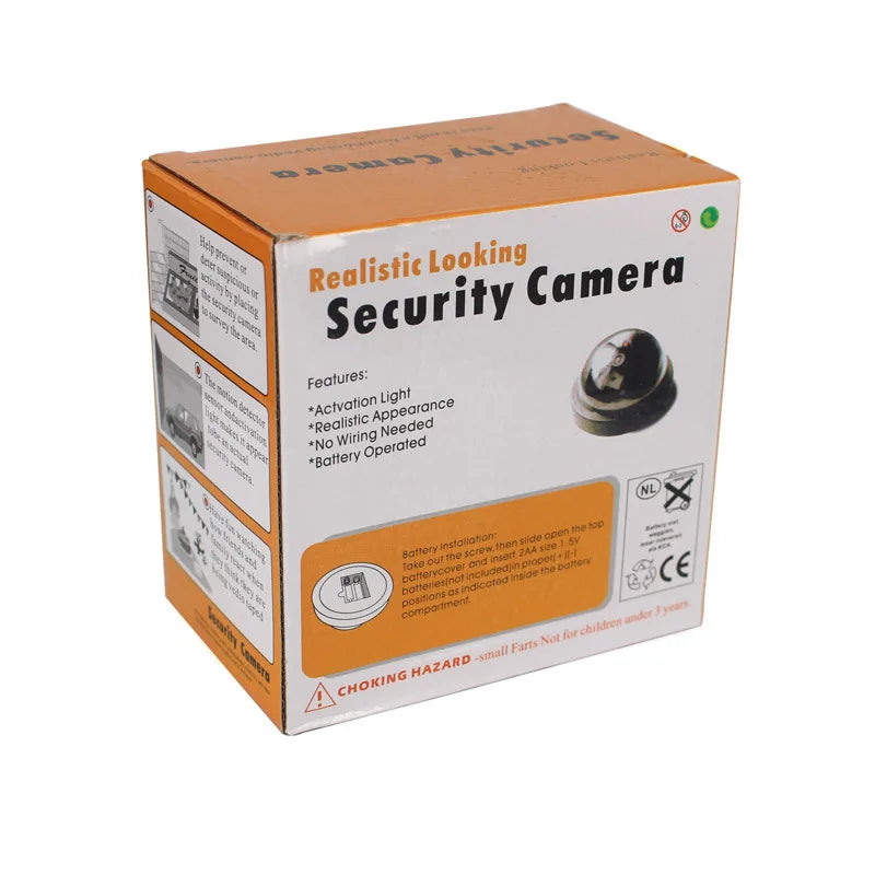 Caméra de Surveillance factice Dôme Noir avec LED Clignotante