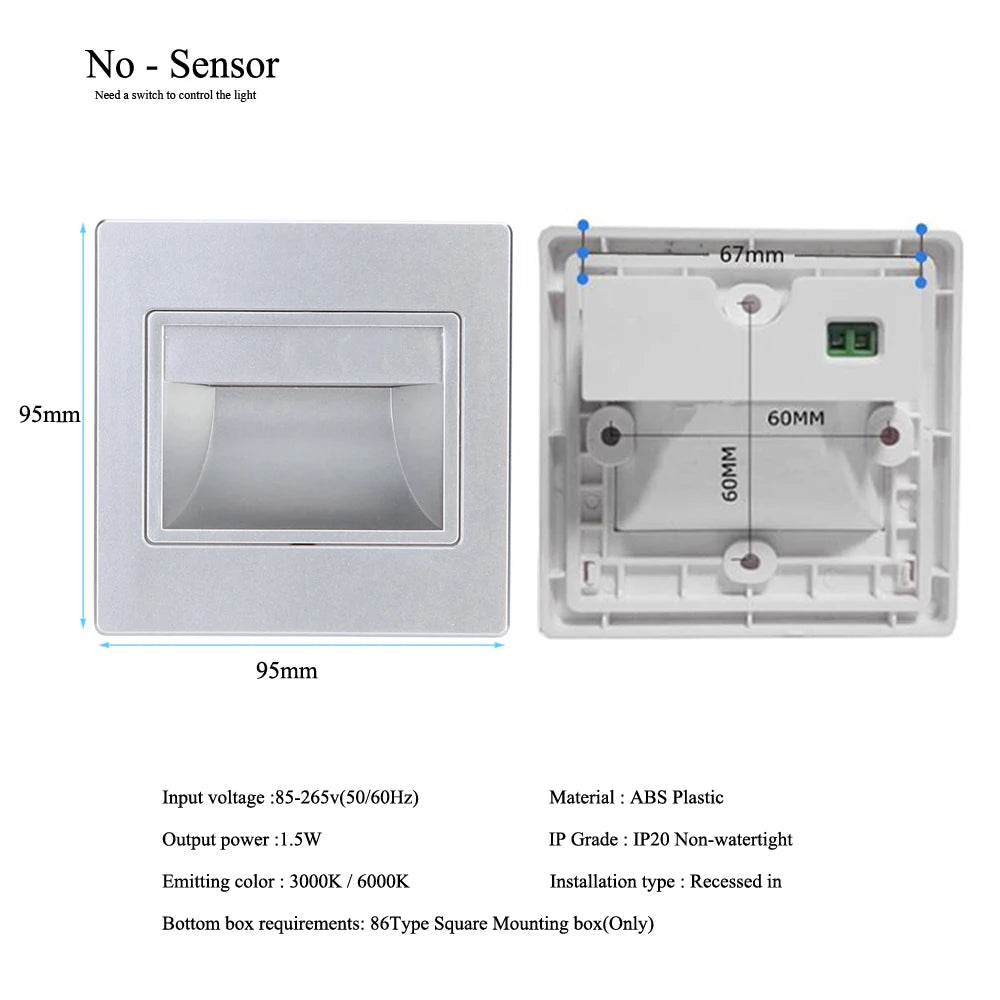 Spot LED Encastrable Escalier 85-265V - Éclairage Marches et Couloirs