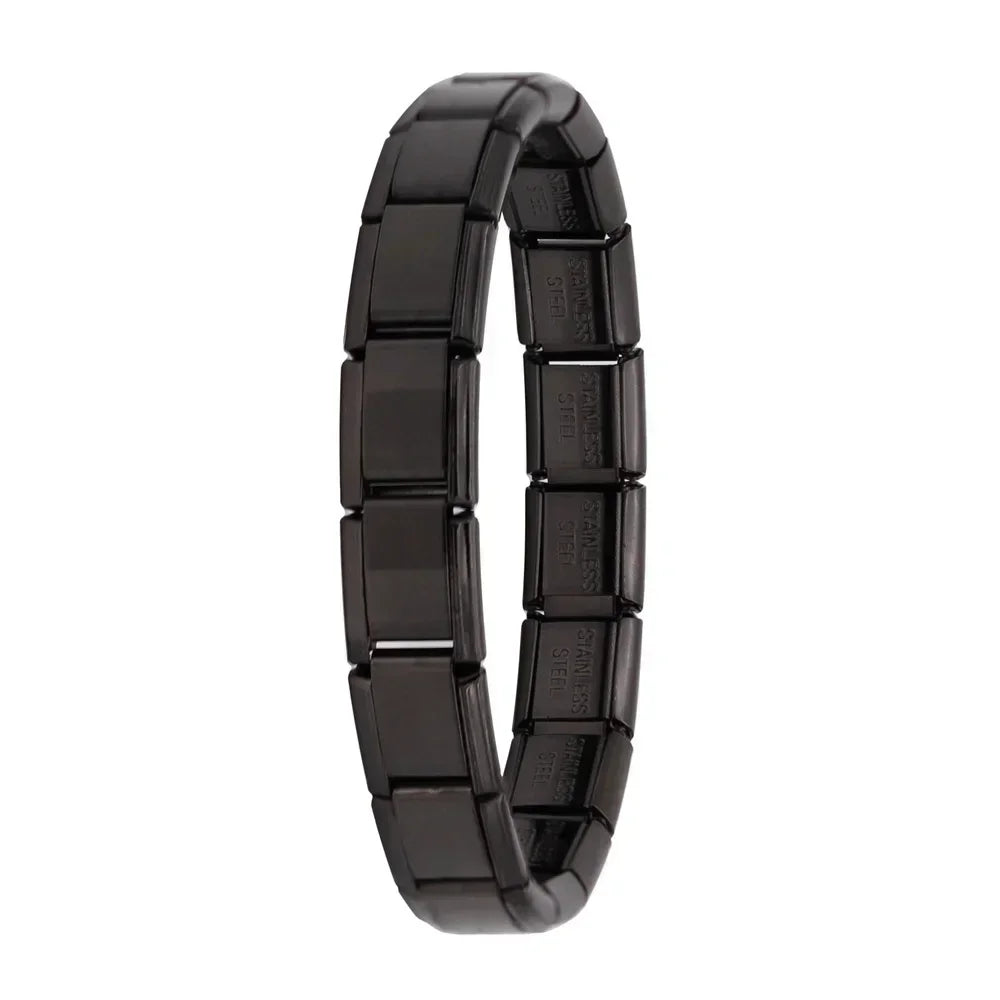 Bracelet Élastique Charms Acier Inoxydable 9 mm pour Femme - Style Italien