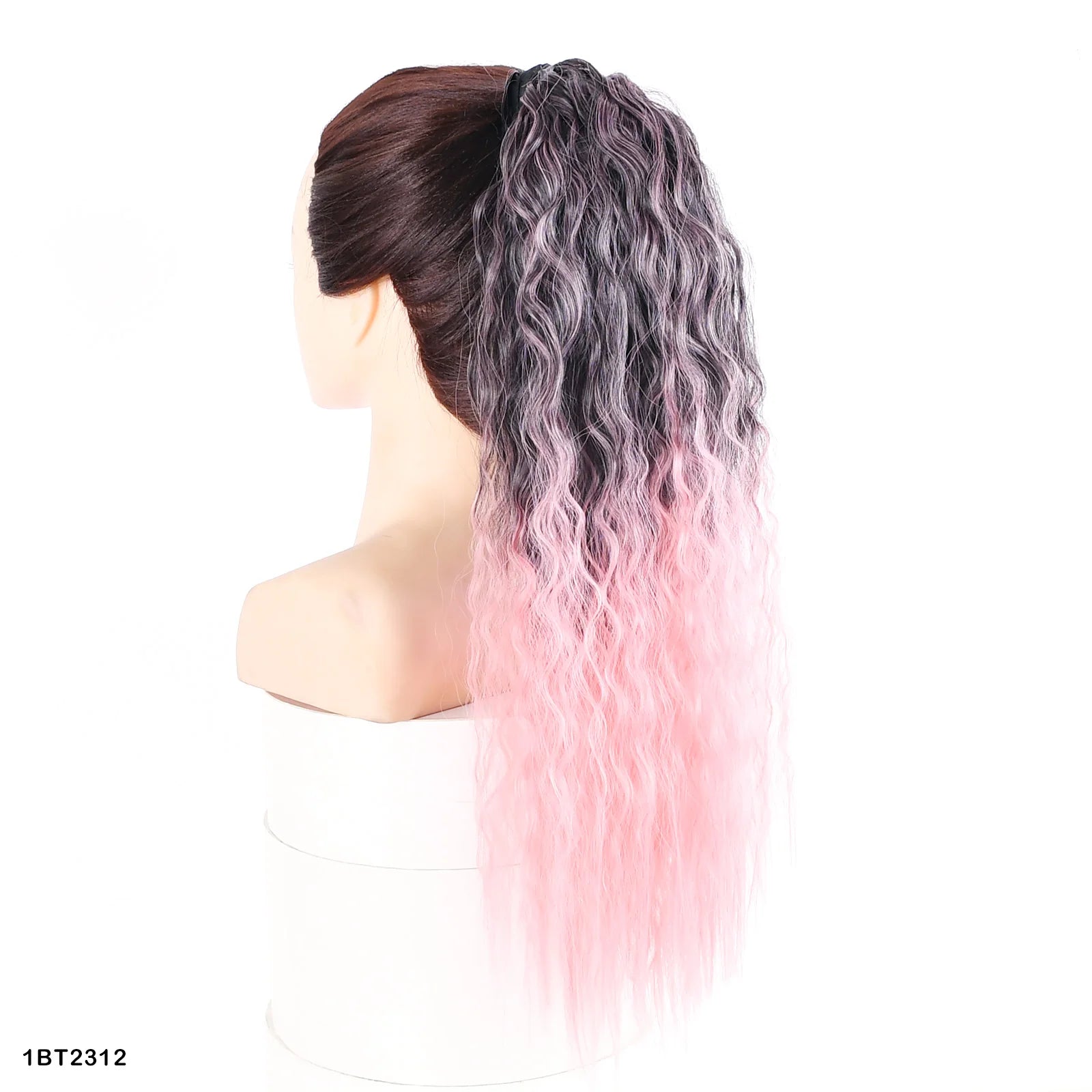 Queue de Cheval Synthétique Longue Kinky Curly - Extension Arc-en-Ciel Ombré