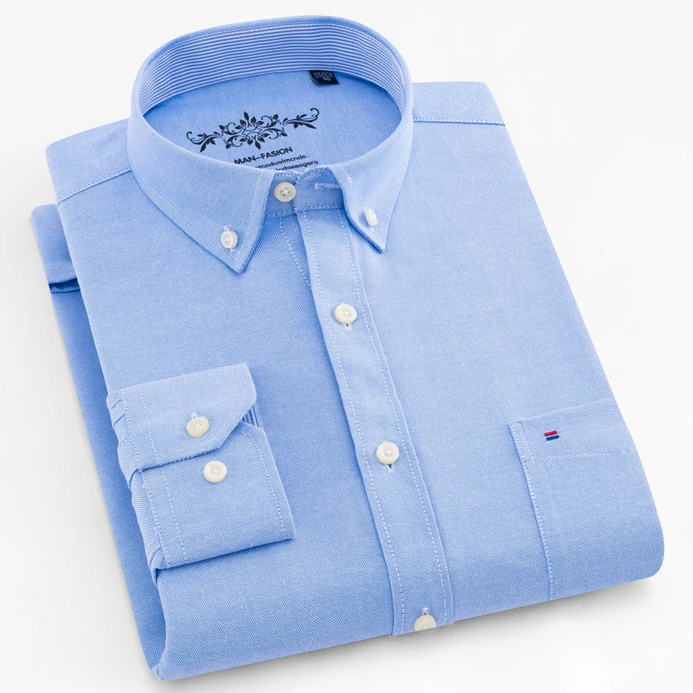 Chemise Homme Manches Longues Oxford Carreaux - Casual Travail Printemps/Automne