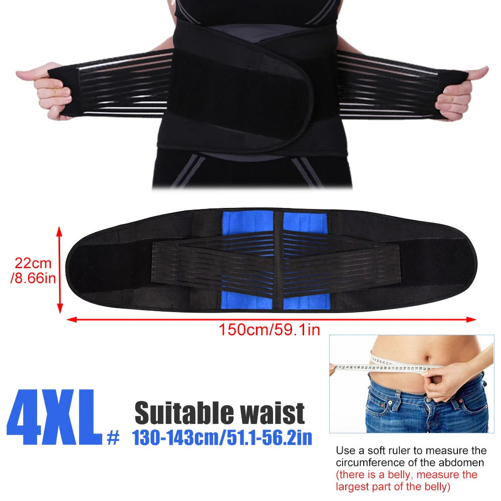 Ceinture Lombaire Néoprène Ajustable Double Sangle - Soulagement Douleur Dos