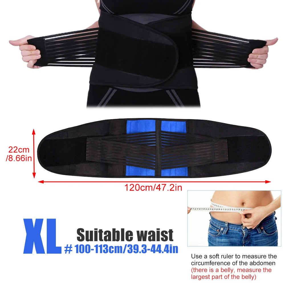 Ceinture Lombaire Néoprène Ajustable Double Sangle - Soulagement Douleur Dos
