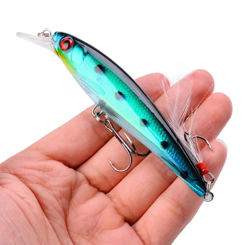 Leurre de Pêche Minnow Laser 11 cm 13 g - Crankbait avec Hameçons