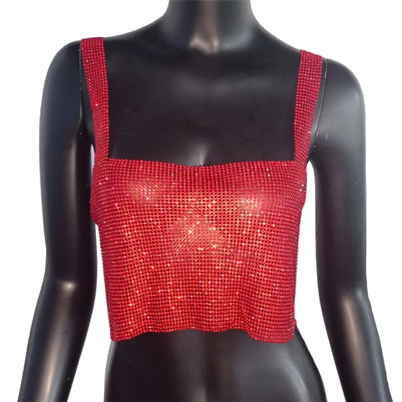 Top Femme Pailleté Dos Nu Strass