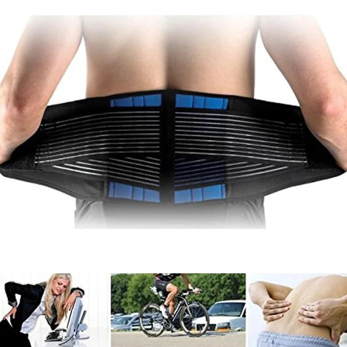 Ceinture Lombaire Néoprène Ajustable Double Sangle - Soulagement Douleur Dos