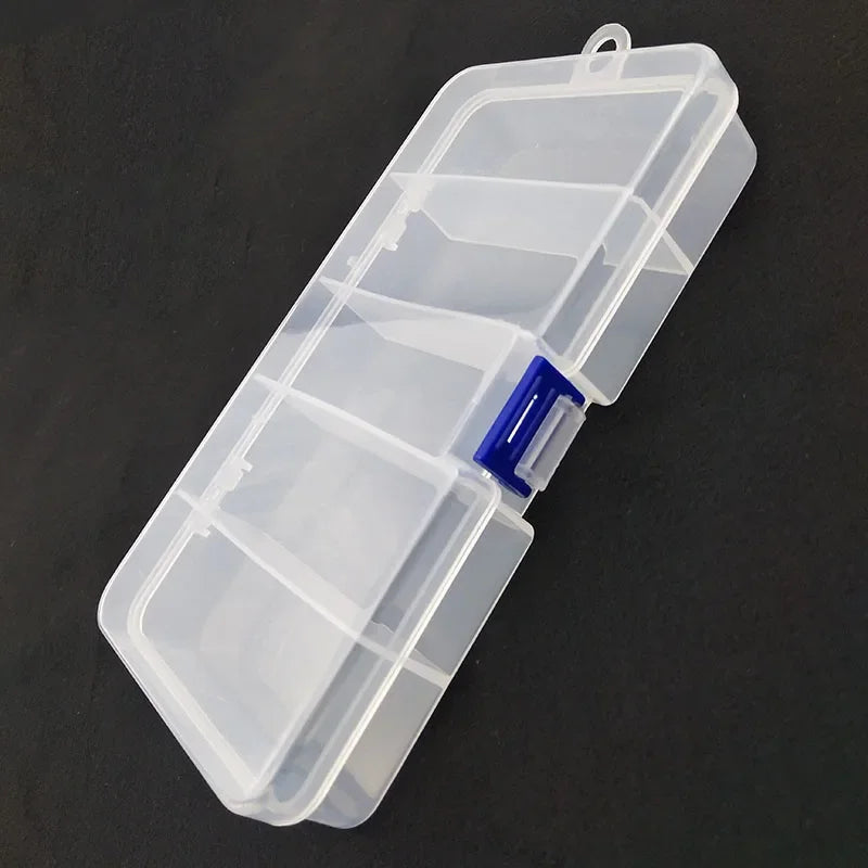 Boîte à Pêche Transparente 5 Compartiments - Boîte Appâts et Leurres