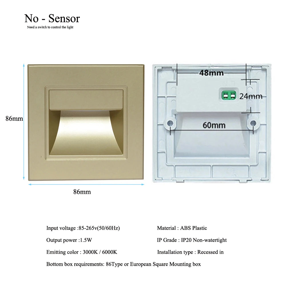 Spot LED Encastrable Escalier 85-265V - Éclairage Marches et Couloirs