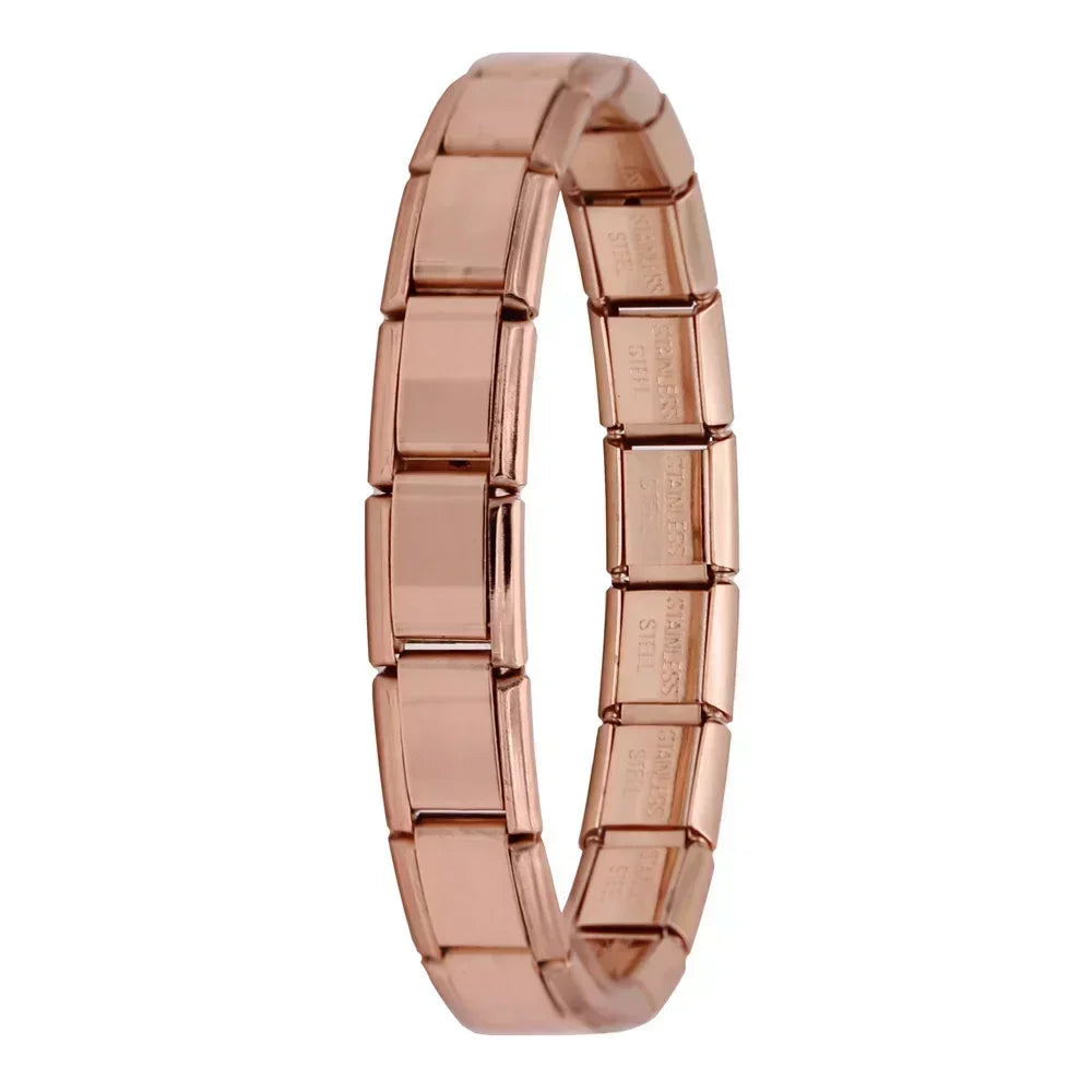 Bracelet Élastique Charms Acier Inoxydable 9 mm pour Femme - Style Italien