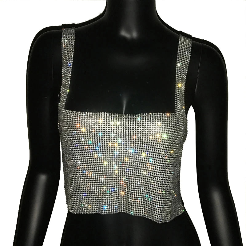 Top Femme Pailleté Dos Nu Strass