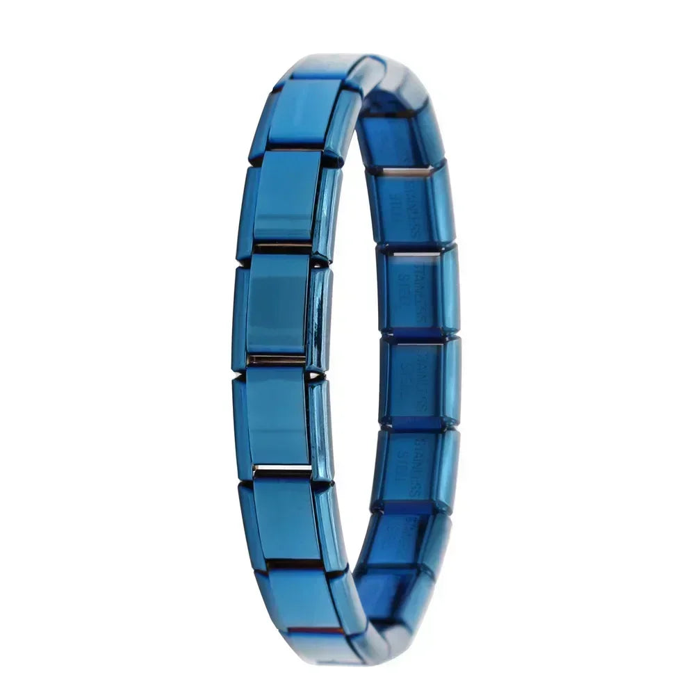 Bracelet Élastique Charms Acier Inoxydable 9 mm pour Femme - Style Italien