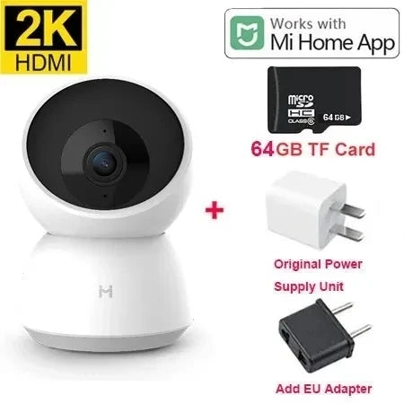 Caméra IP WiFi 2K 1296p HD 360° - Vision Nocturne et Détection Mouvement