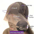 Perruque Bob Court Châtain avec Mèches - Lace Front 13x4/13x6 Cheveux Humains