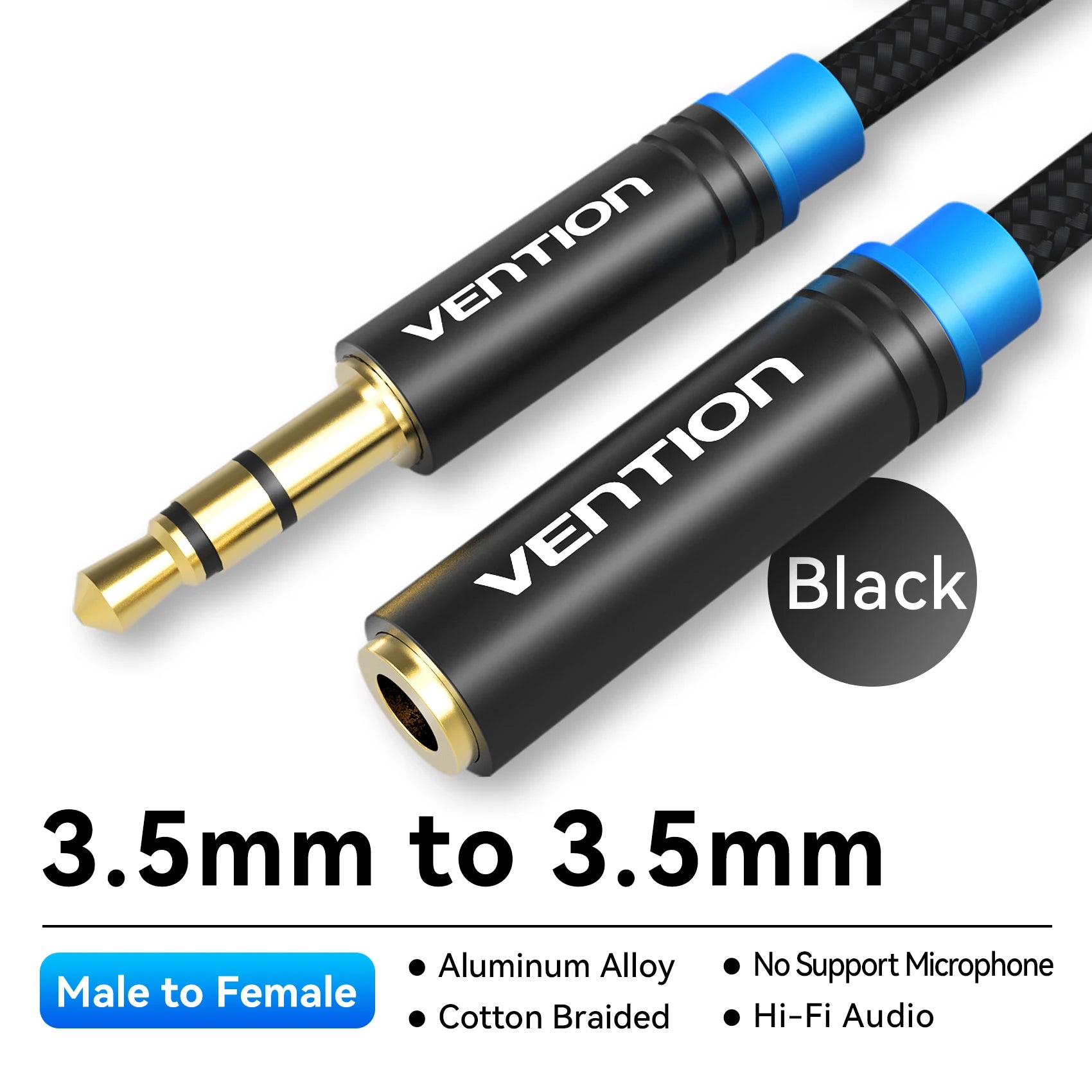 Câble Extension Jack 3.5 mm AUX - Pour Voiture, PC, TV, Smartphone